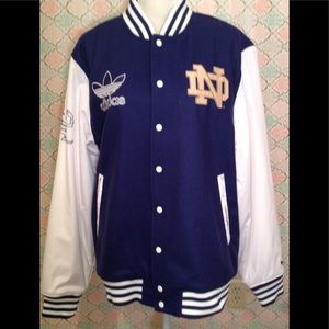 NWT authentic Adidas Notre Dame varsity jacket.